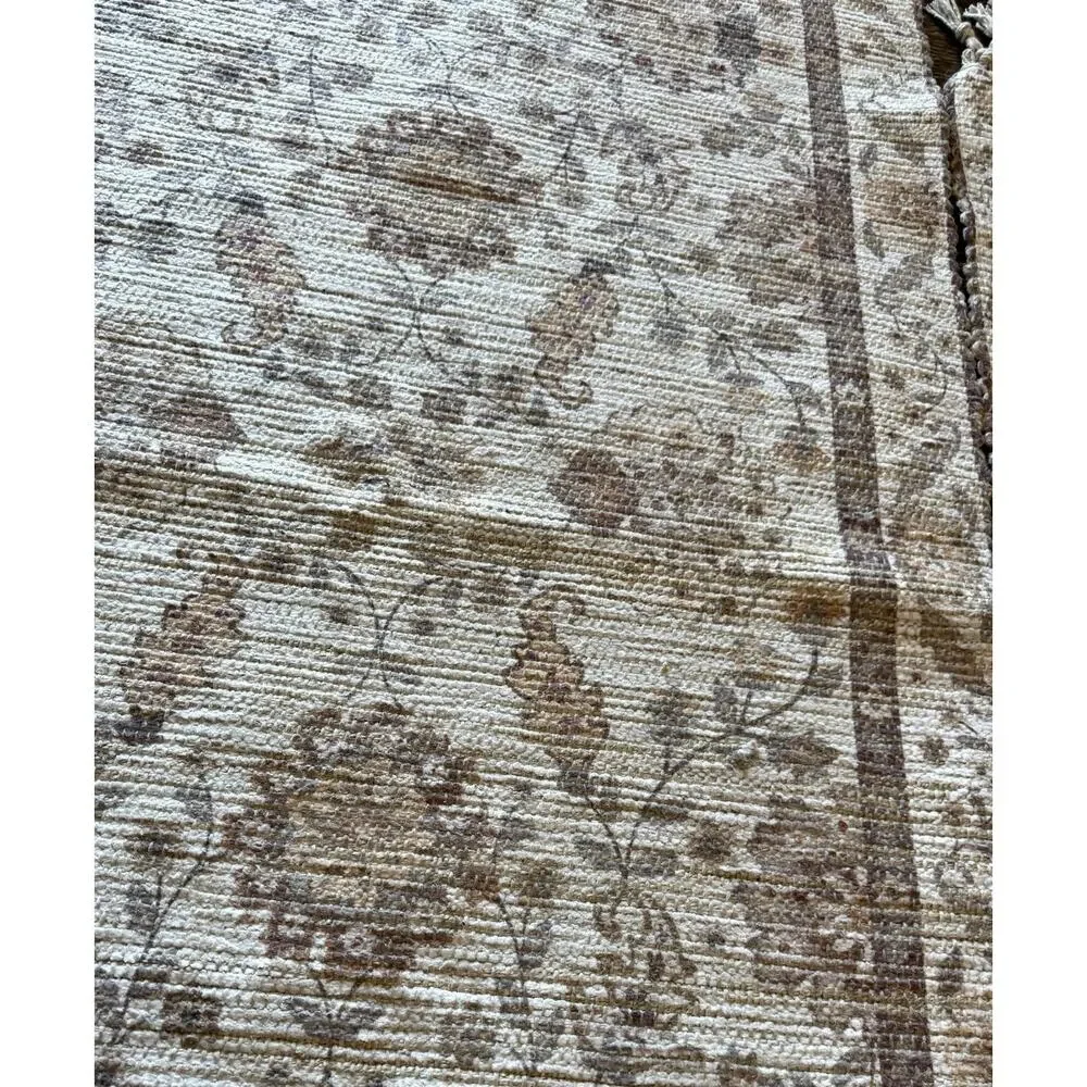 Jaipur Rugs Set 2 Woven Cotton Jute Floral Rug Neutral Knotted Fringe Two Sizes